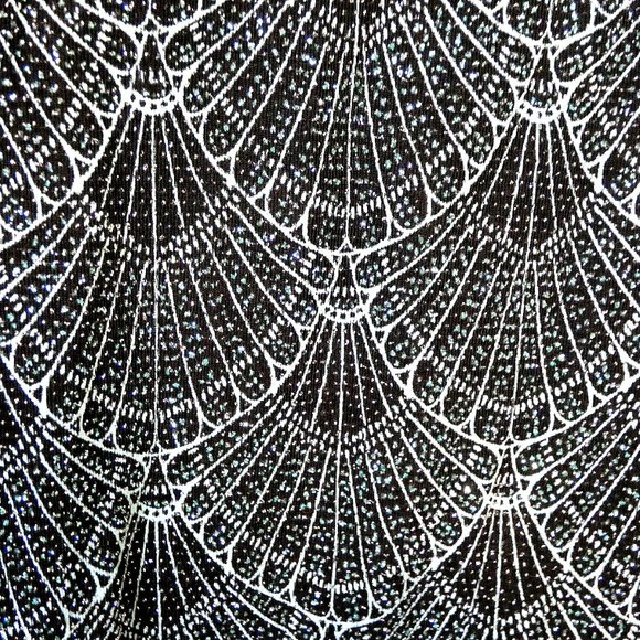 Sparkling Bodycon Dress Black Green Spiderweb Sexy Sally UK Size 8 USA 4 - Picture 3 of 10